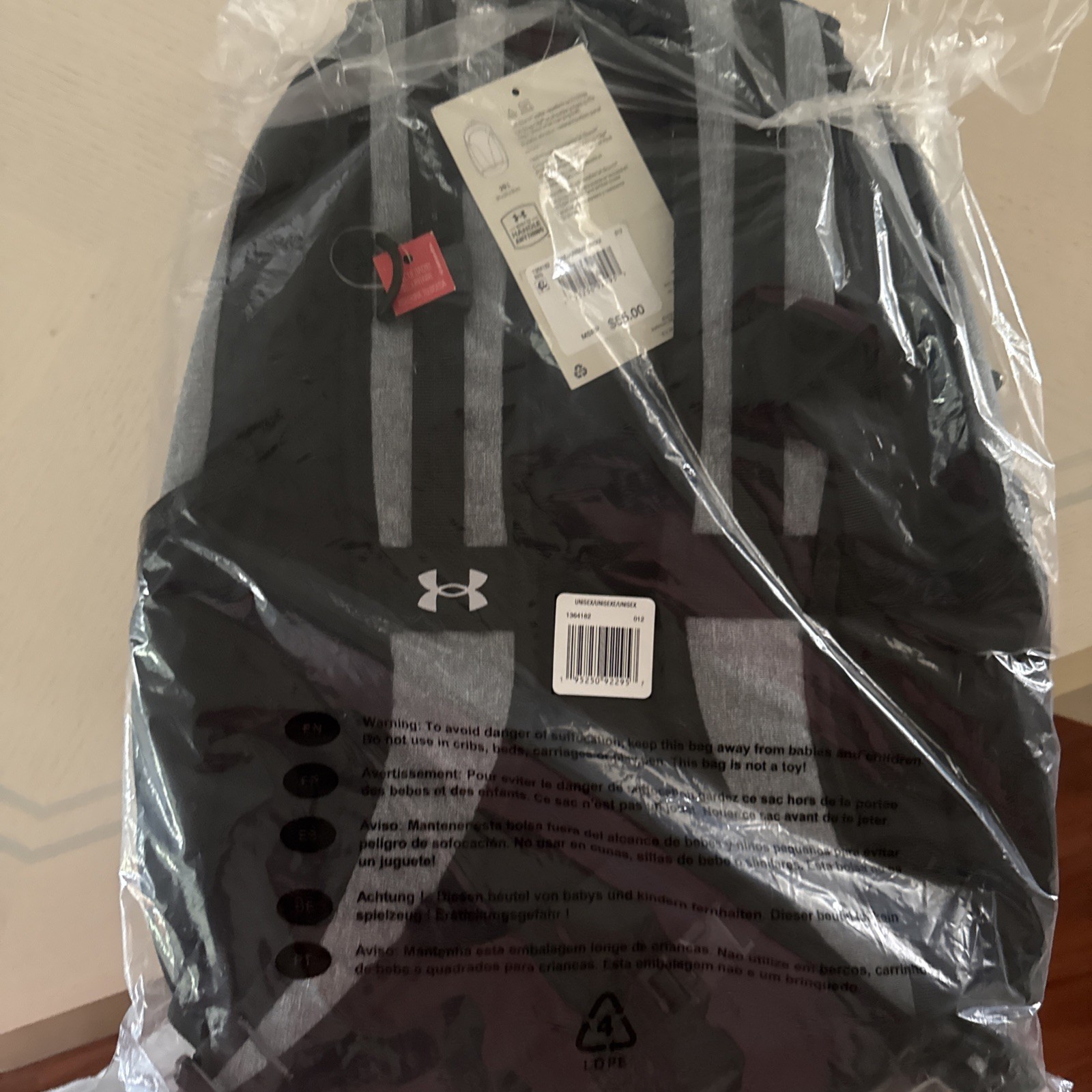 Under Armour UA Hustle 5.0 Team Backpack Gray School Laptop 1364182 – Brand New
