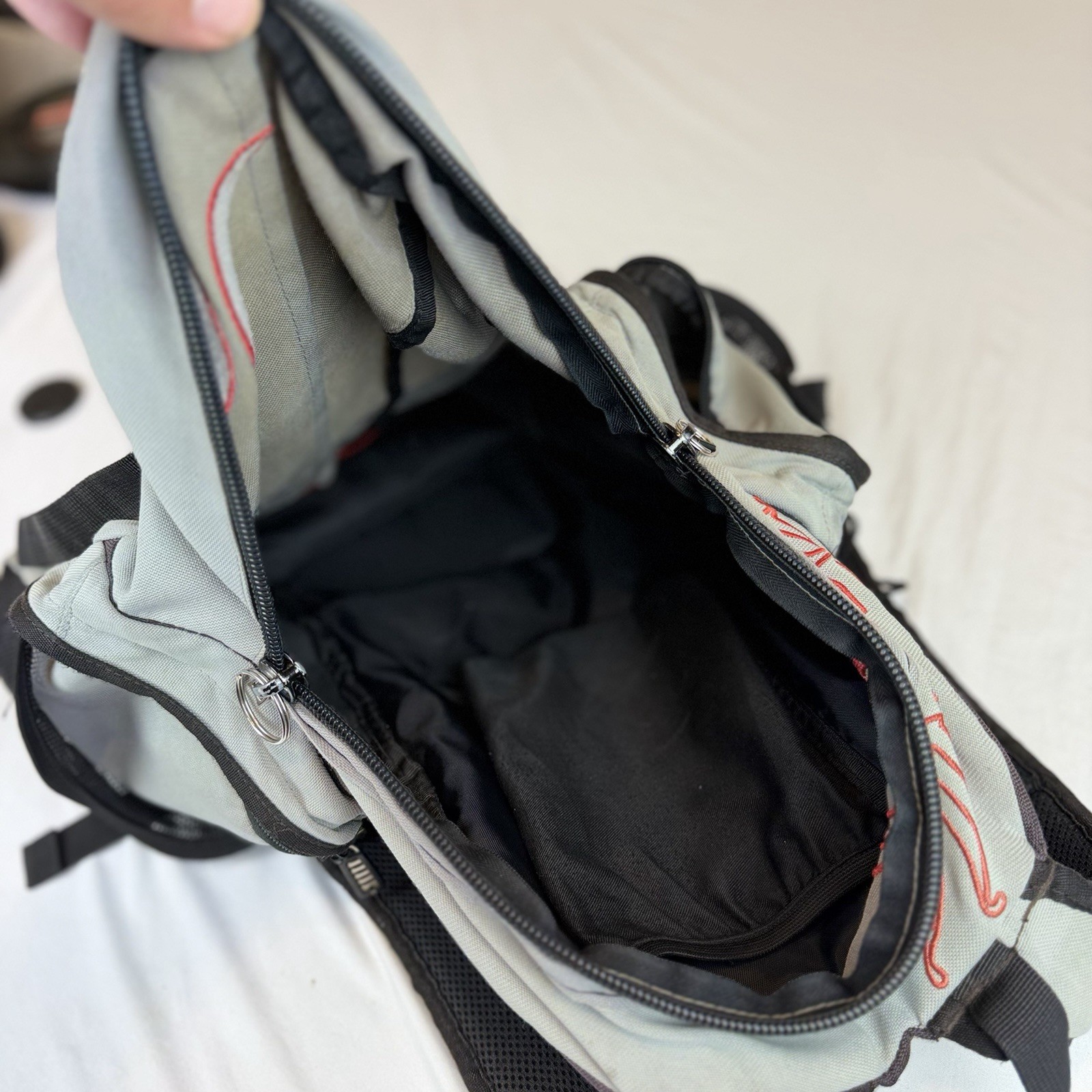 Hurley Gray Black Skate Backpack Book Bag Mesh Bottle Pockets Padded Straps