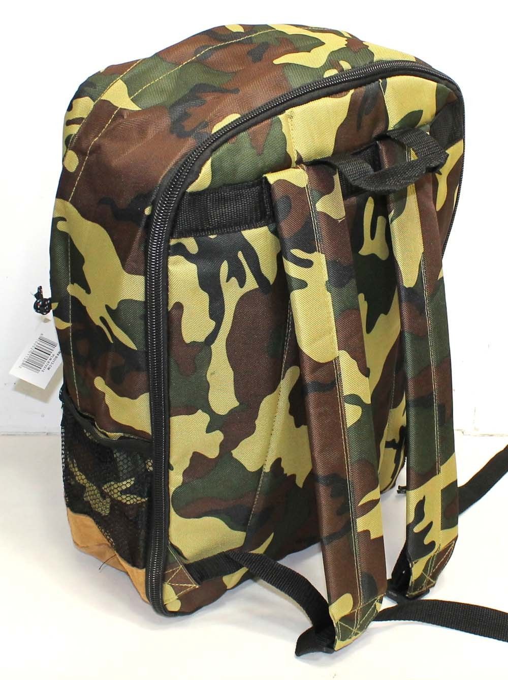 Woodland Army Camo 18″ Expandable Backpack Book Bag Napsack School Camp