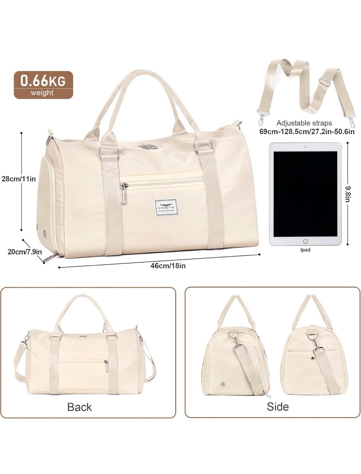 Womens Gym Tote Duffle Bag with Wet Pocket & Shoe Compartment, Sports Duffel …