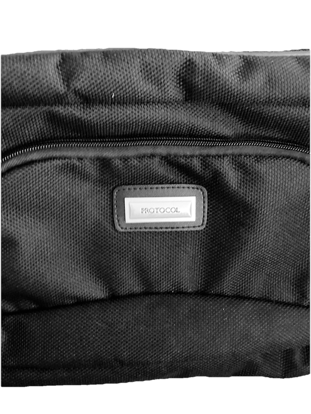 Protocol Travel Bag Black Canvas Padded Shoulder Strap Zippered Pocket