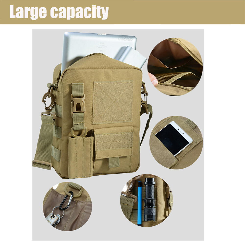 Mens Messenger Bag Waterproof Shoulder / Cross Body Backpack Tactical Sling Bag