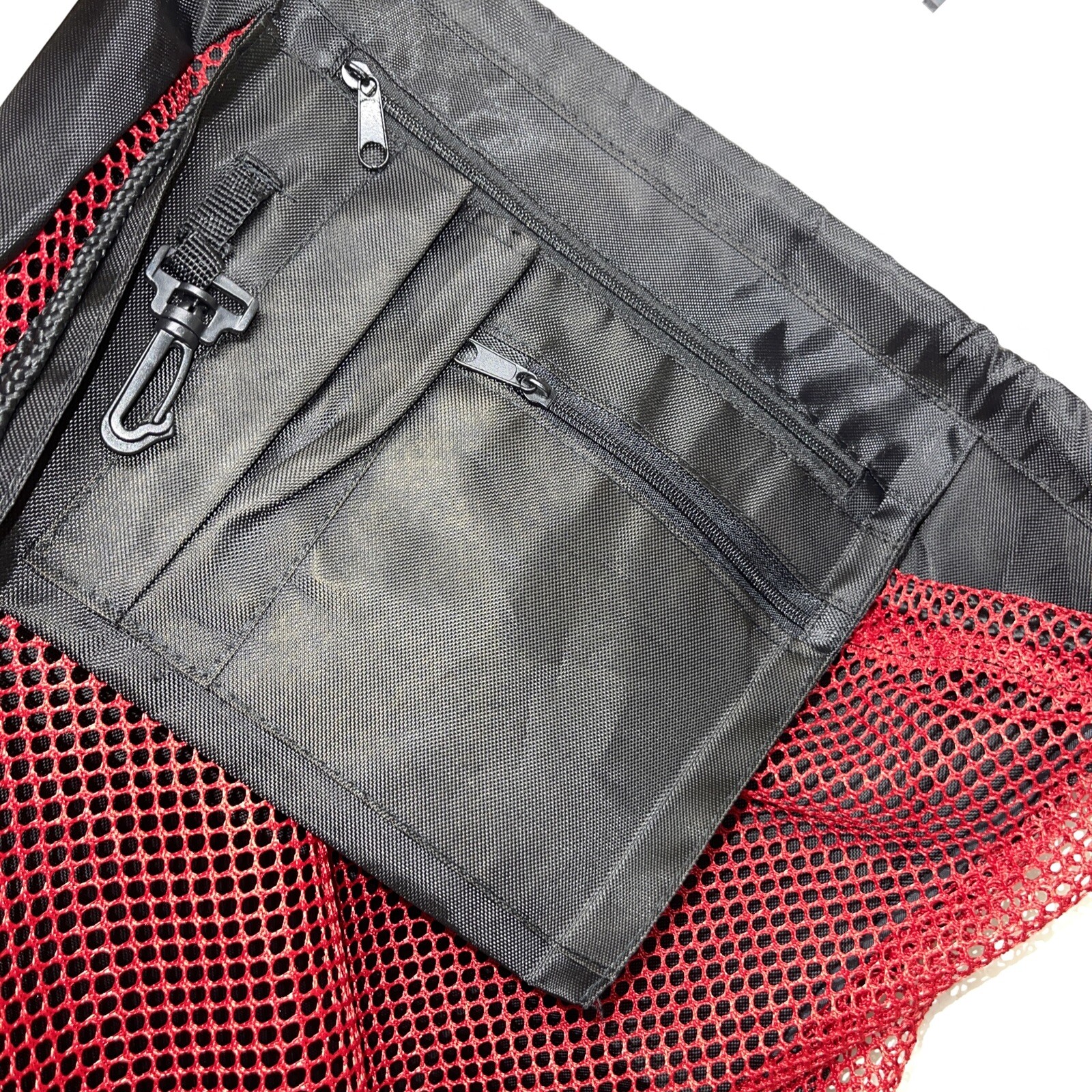 Mitre Mesh 18” Back Pack Unique Sack Bag,Key RingHook+ 3 Zippers 18in X 15.5 In