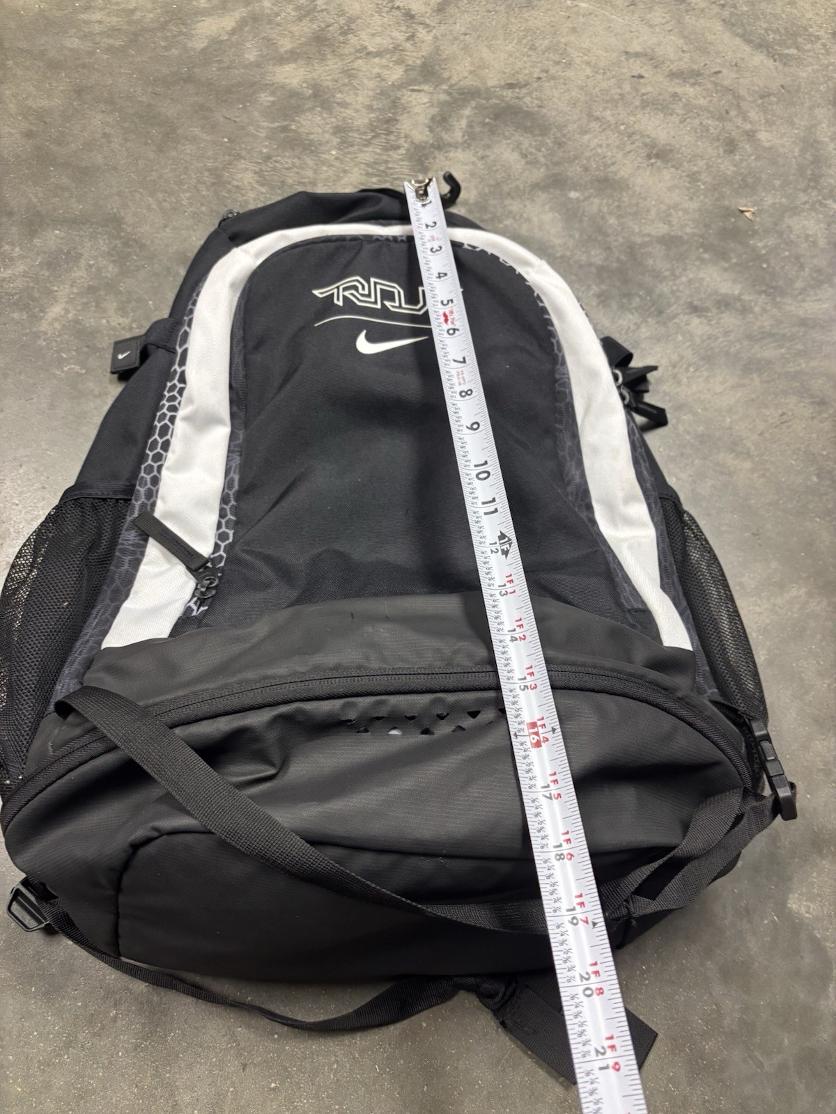 Nike Mike Trout Vapor Elite Baseball Backpack BA5436 School Book Bag Black White