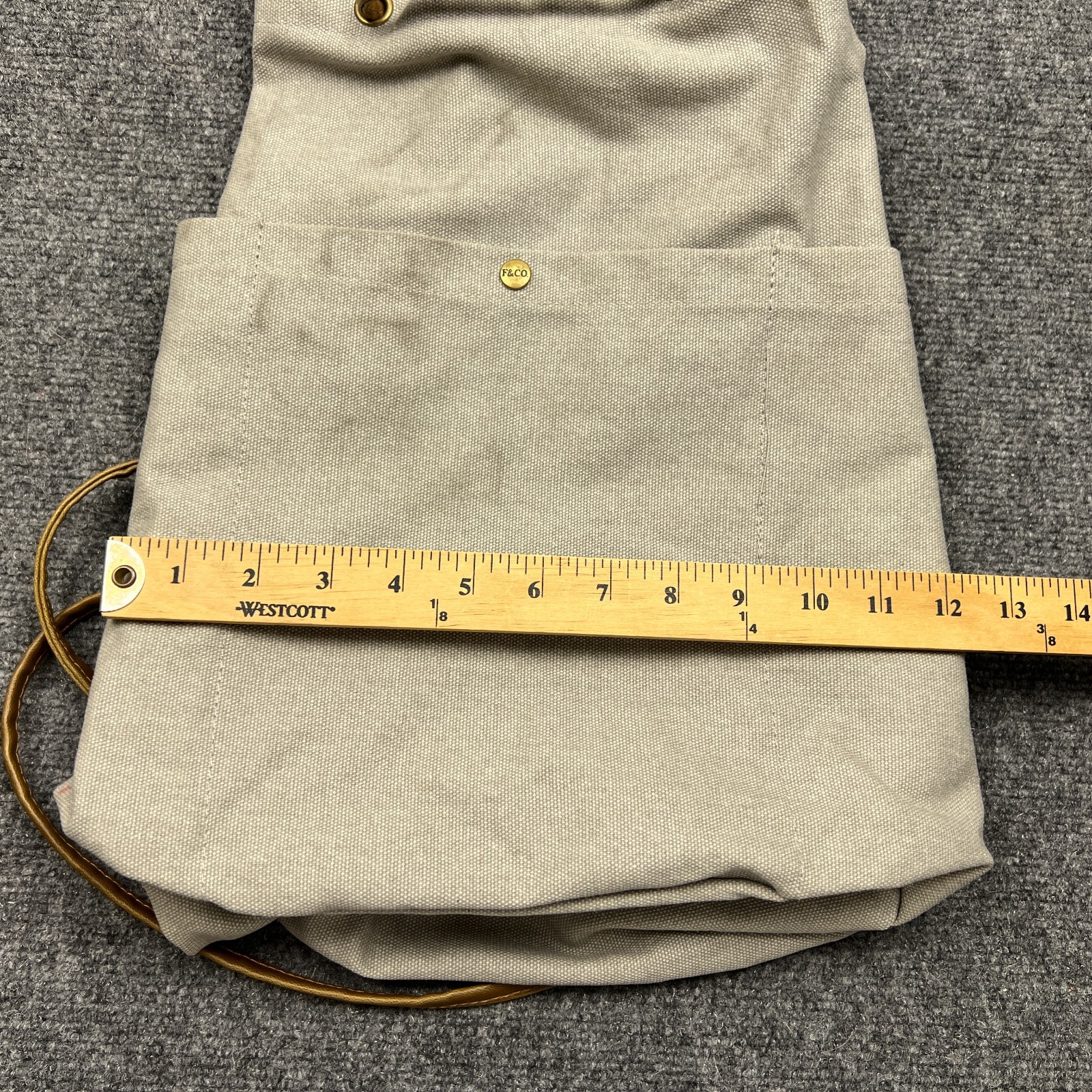 Field & Co. Leeds NBC Universal Logo Backpack Leather Straps Gray