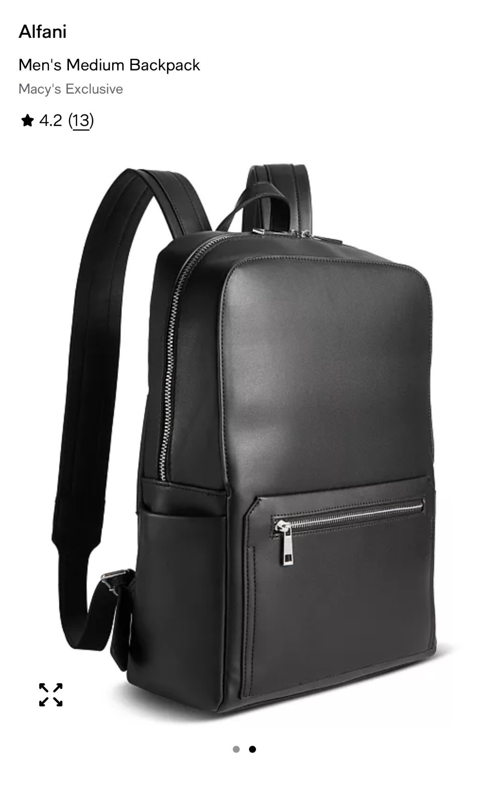 Alfani Black Black Men’s Backpack NWT OneSize