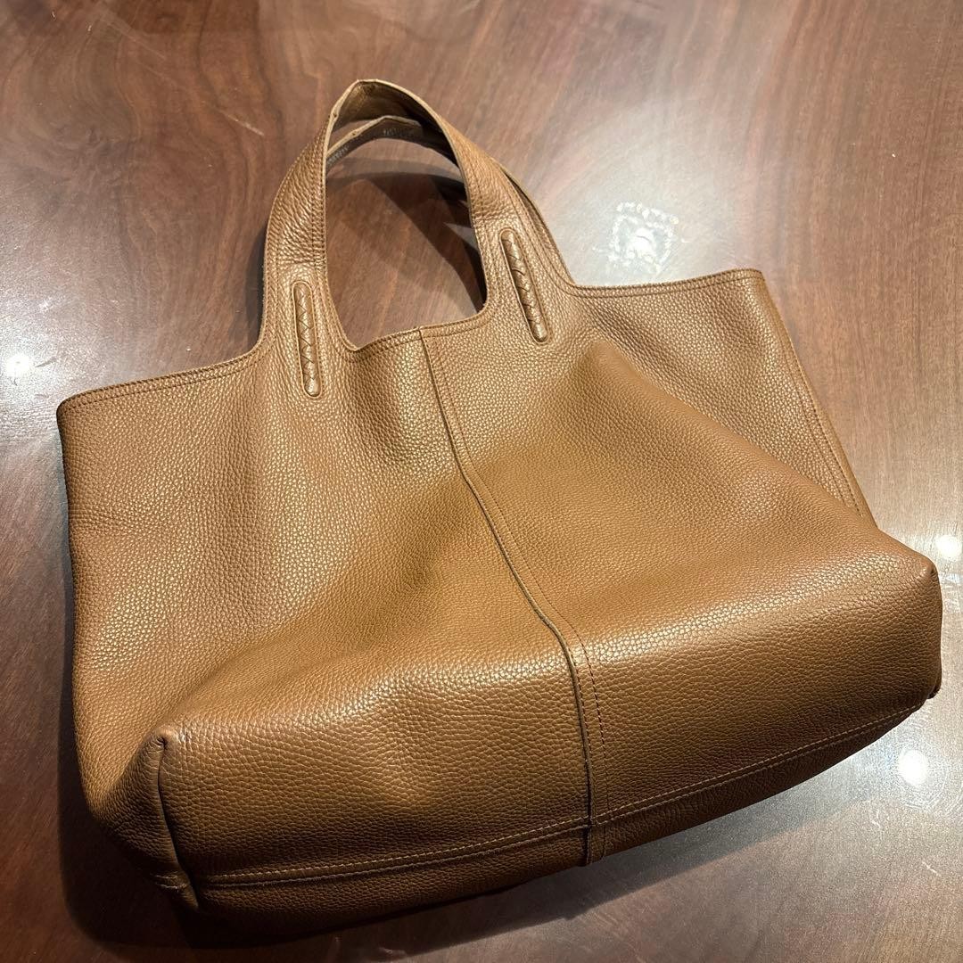Bottega Veneta Brown Leather Tote 41x35x20cm Intrecciato japan used item
