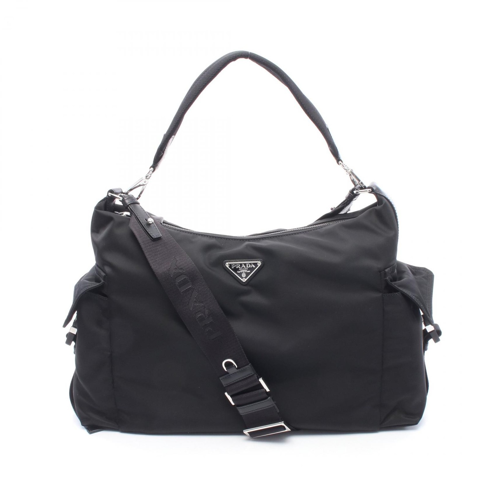 PRADA Explorer Re-Nylon Shoulder Bag 2VH2042DW3F0002 Saffiano leather Black NEW