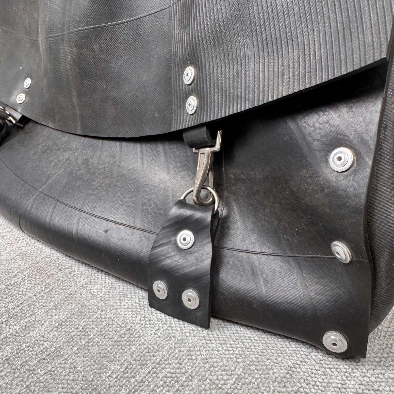 Recycled Rubber Duffle Bag Black | Heavy Duty Travel Weekender Industrial Style