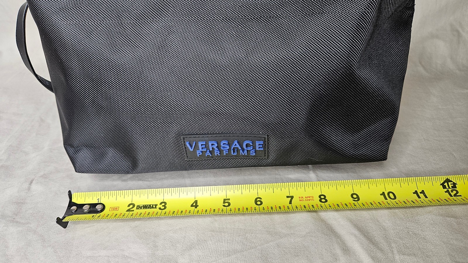 Versace Parfums Trousse Uomo Pouch For Men Black Blue Toiletry Travel Bag NEW