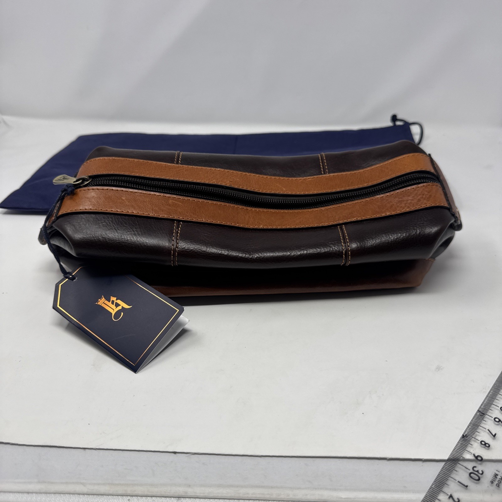 Links & Kings Sundance Travel Kit NWT Brown Premium Leather Some Minor Wear Read