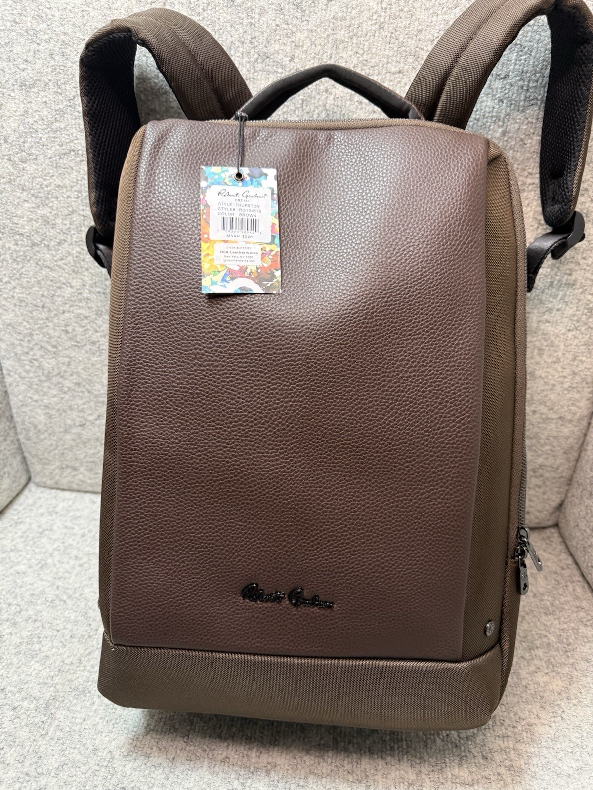 robert graham Thurston Mixed Media Backpack NWT 18/12/6 Ret $228