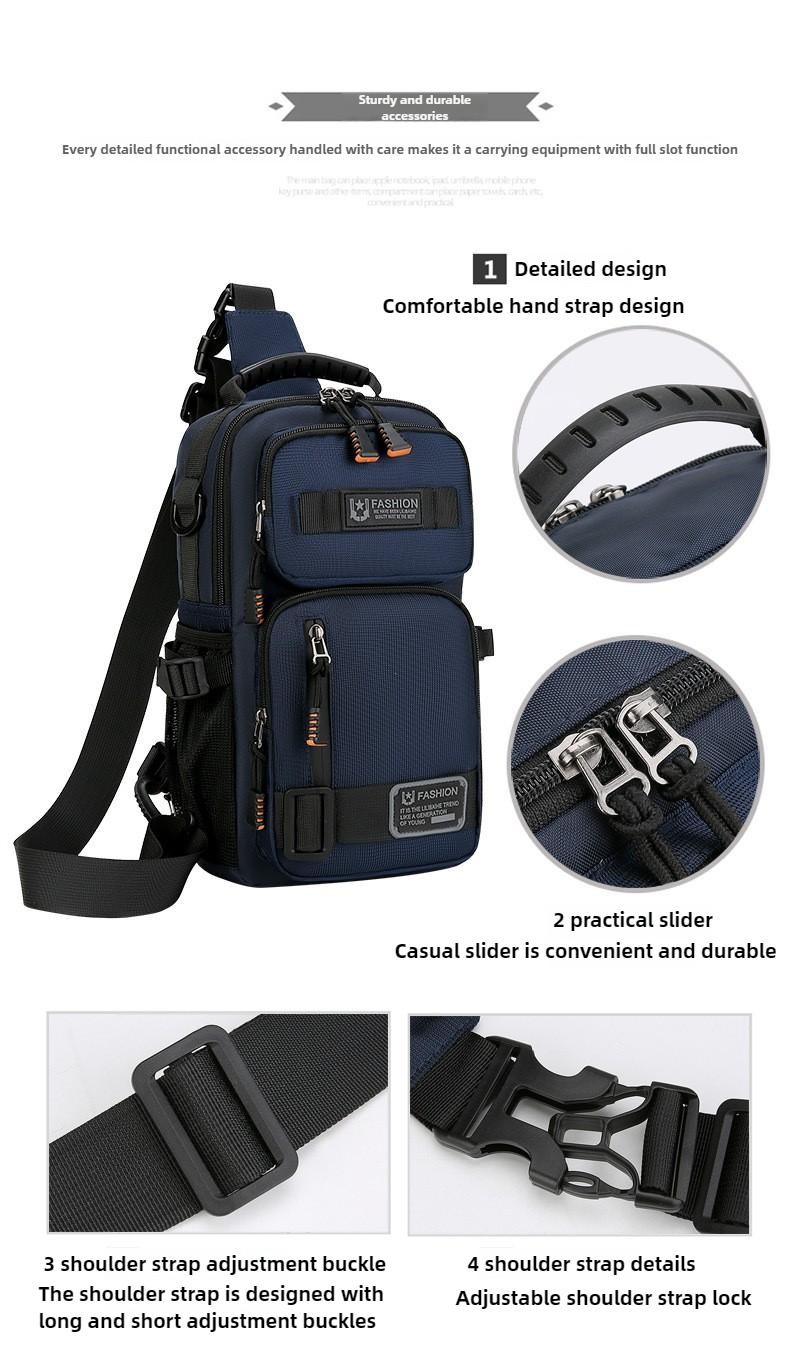 Men’s Oxford Chest Waist Pack Crossbody Bag Casual Fashion Handbag Male Travel