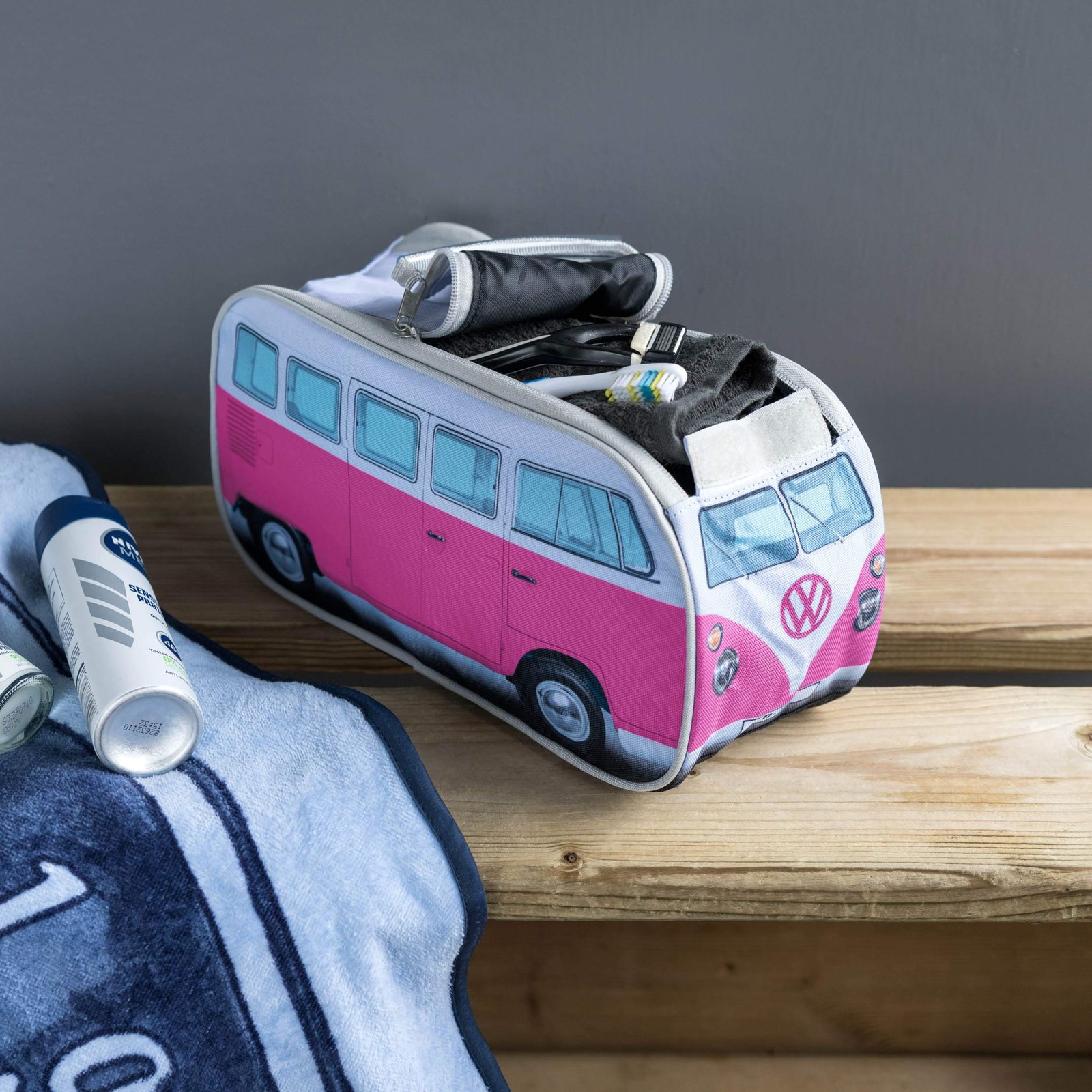 Board Masters Volkswagen Travel Toiletry Bag 11.8 x 4.7 x 5.9 inches, Pink