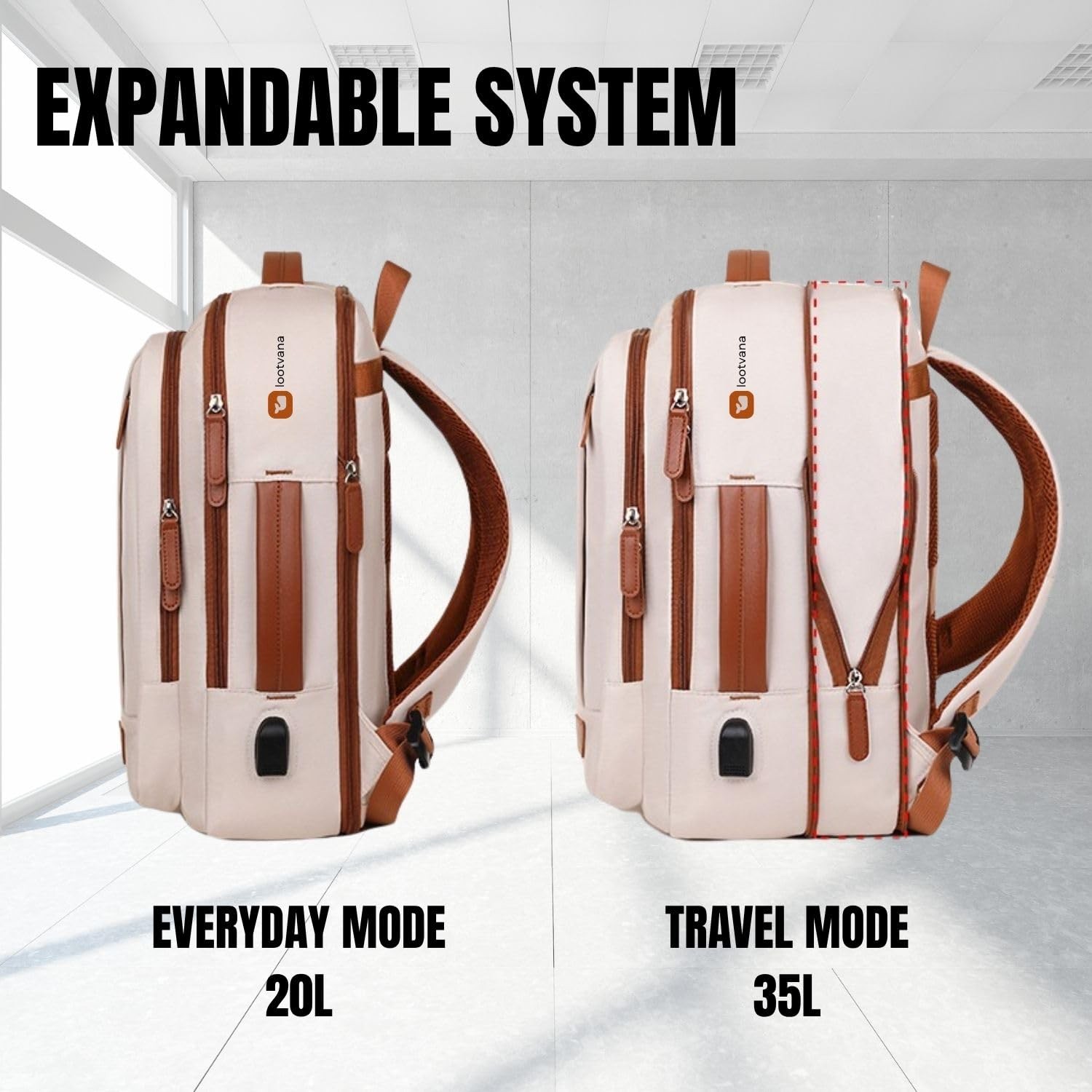 Backpack – Expandable Carry-on,USB Charging Port, TSA 15.6” Laptop, Executive…