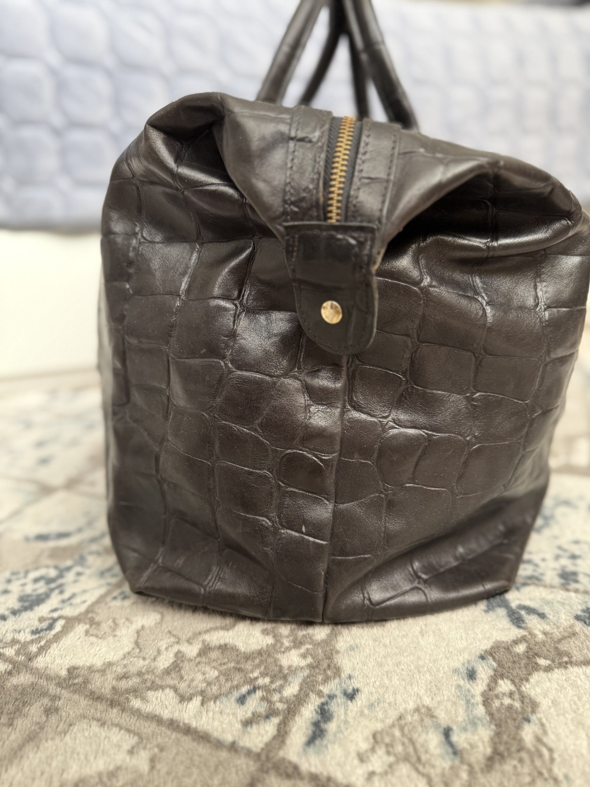 MULBERRY Congo Leather Weekend Bag Black Large Rigid Holdall