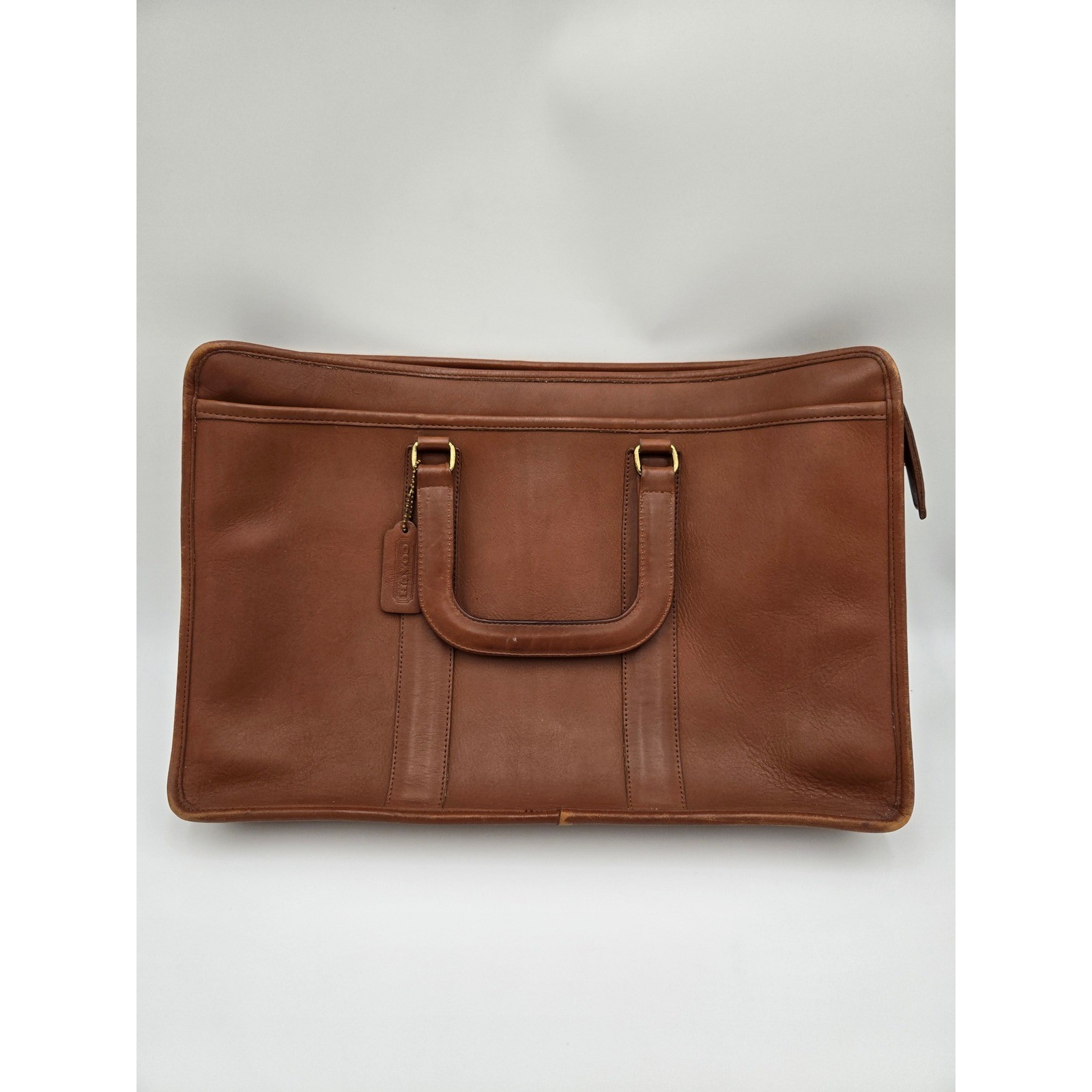 Vintage Coach Embassy Briefcase 5090 British Tan Leather Messenger Bag USA Made