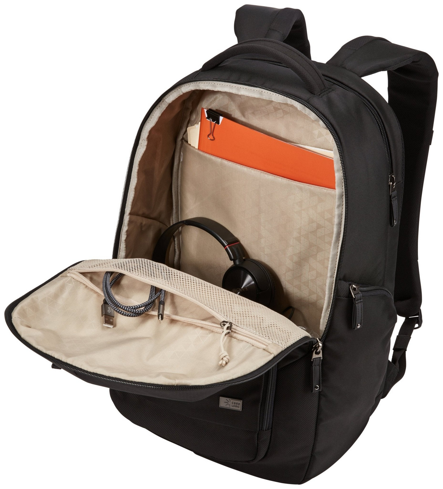 Case Logic 25L Notion Backpack Bag w/ Laptop Sleeve 15.6″ in Black