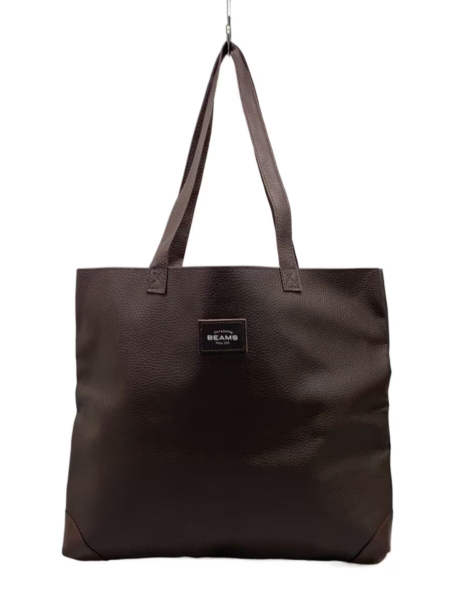 BEAMS Tote Bag Leather BRW Plain