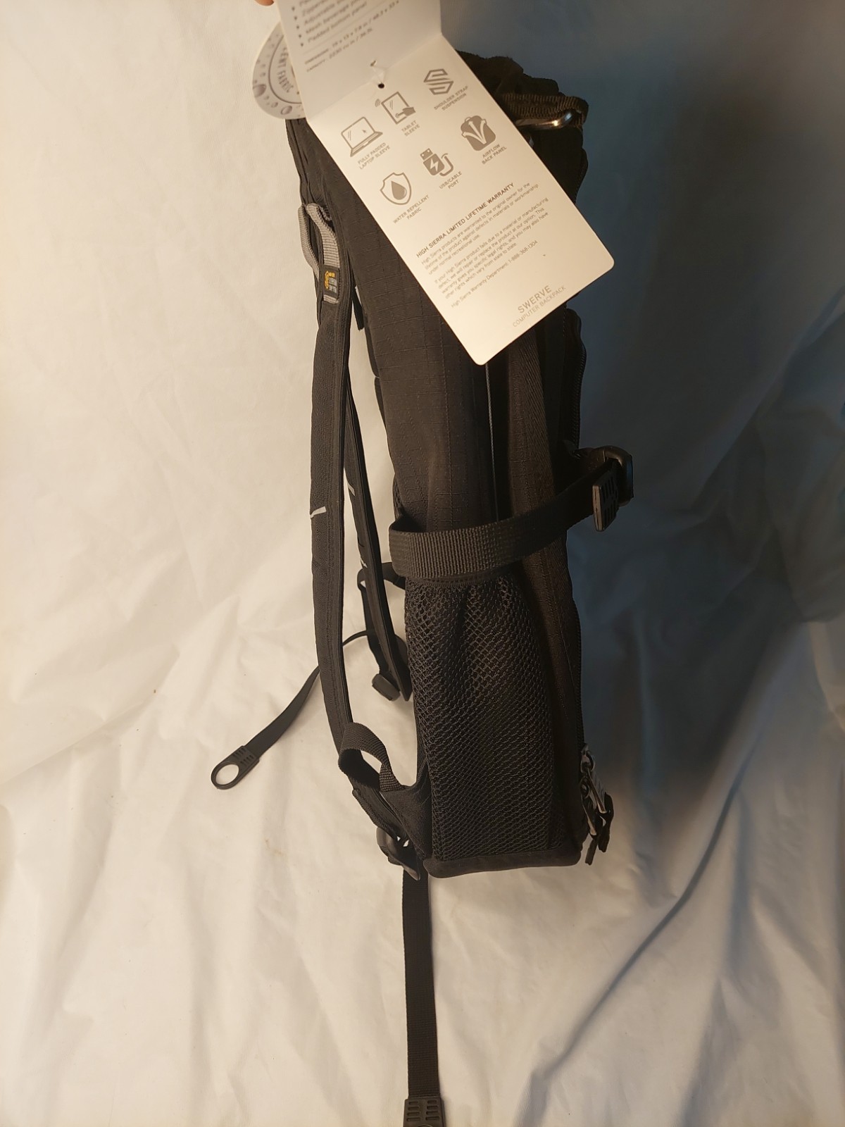 HIGH SIERRA Backpack Swerve Large Black Multi-compartment Design fits 17″ Laptop