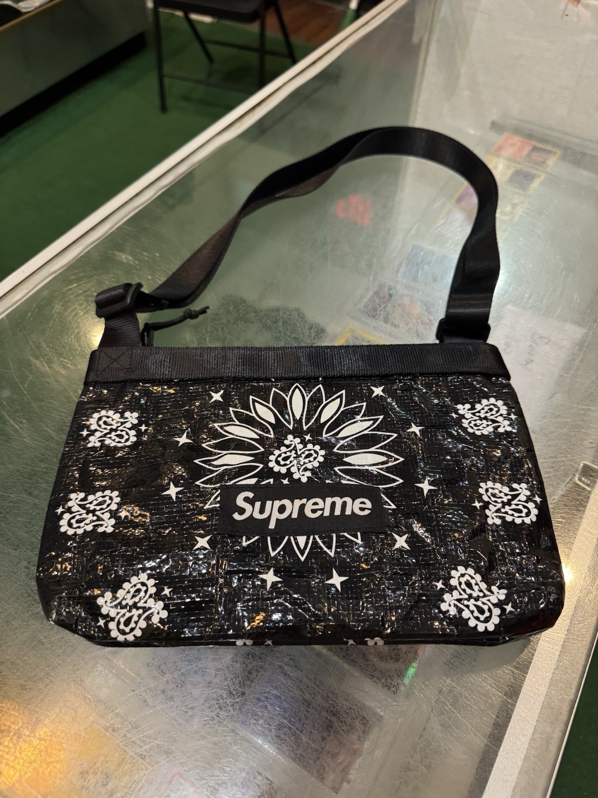 Supreme Bandana Tarp Side Bag Black SS21 New