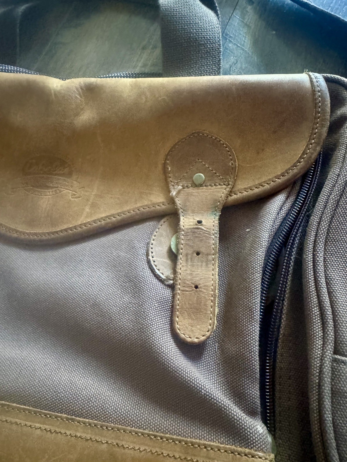 Cabela’s Canvas & Leather Messenger Travel Bag Hunting Camping Vintage Weekender