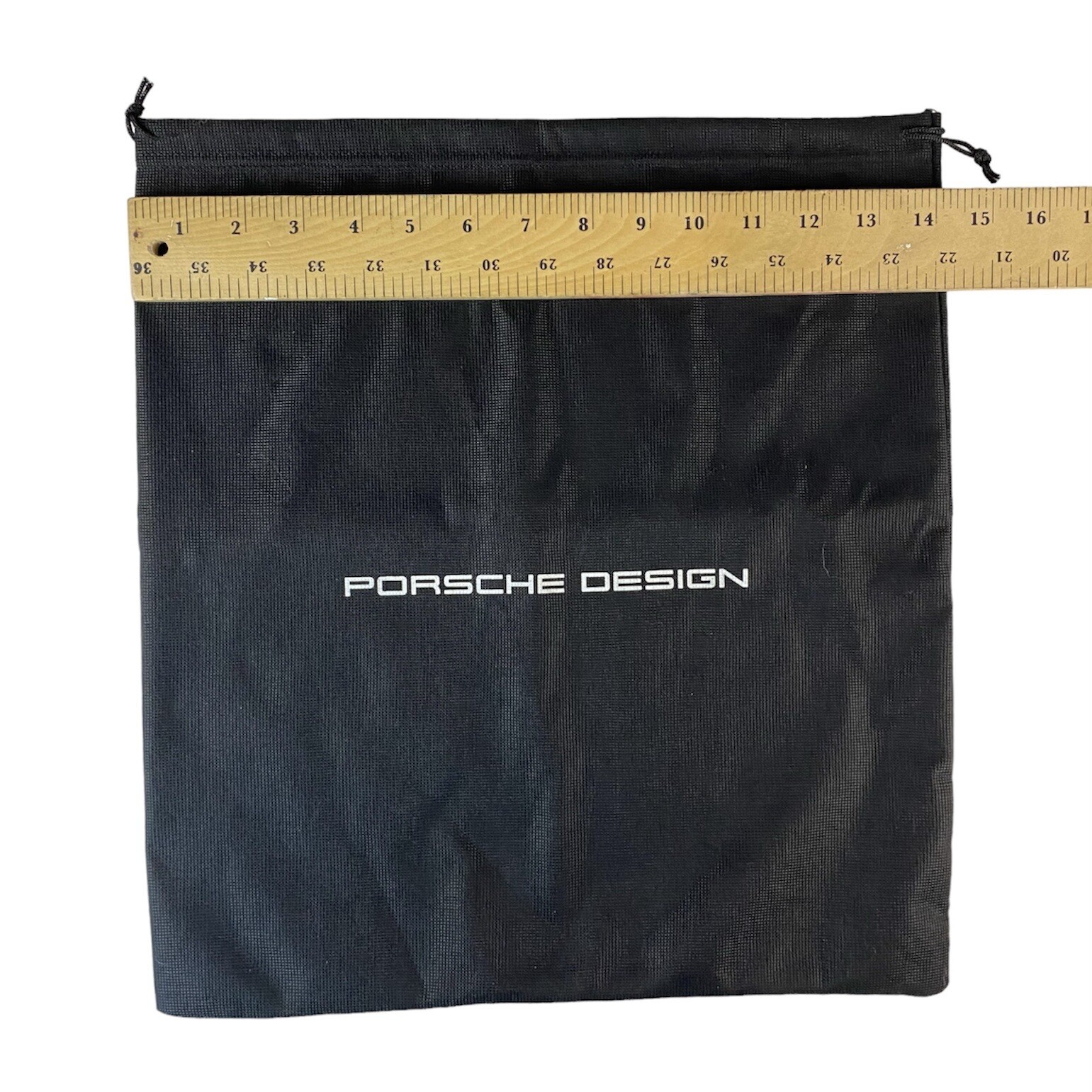 Porsche Design Drawstring Bag Black Sack Cinch Pouch Travel Carry