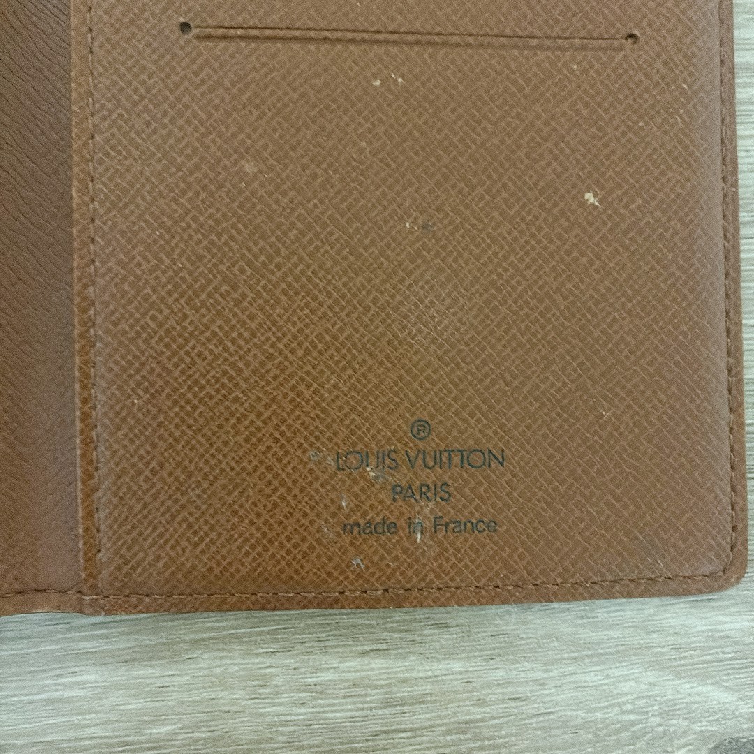 Louis Vuitton Monogram Cover Brown Leather Organizer Holder Auth Good Japan