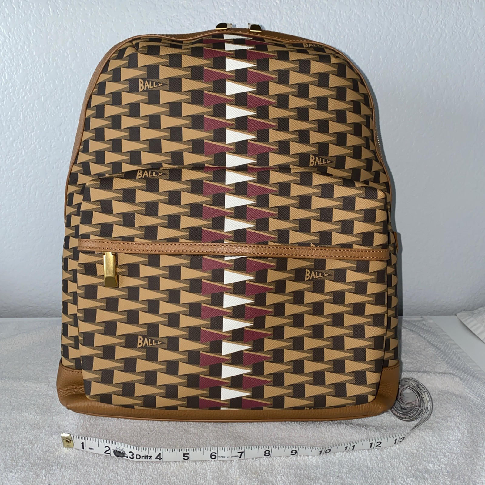 Bally Bord Trek Pennant Backpack Limited Edition Red/Brown MSRP $1190
