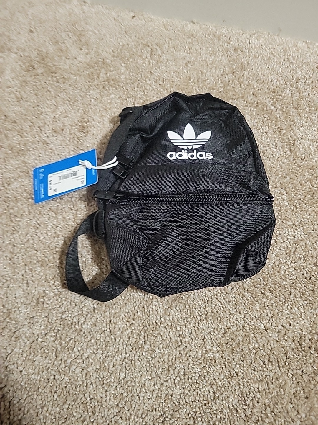 Adidas Trefoil 2.0 Mini Backpack Small Travel Bag Black White Unisex Adult Kids