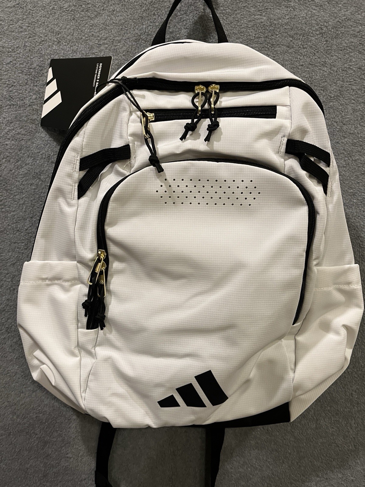 Adidas Defender 5 All White Backpack Brand New Backpack Sports Backpack School