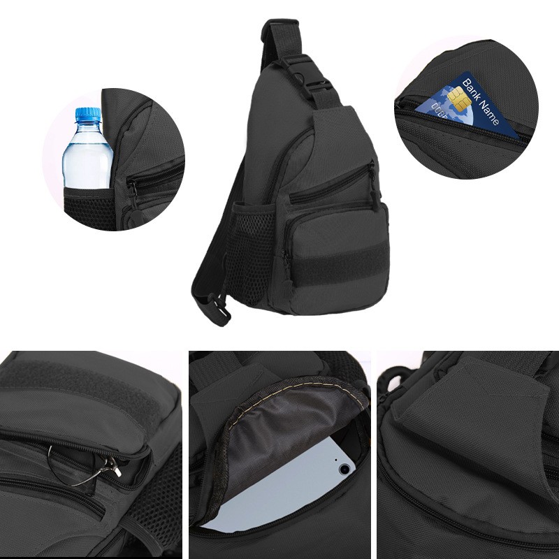 Mens Tactical Backpack Molle Sling Shoulder Bag Chest Pack Outdoor Hiking Travel