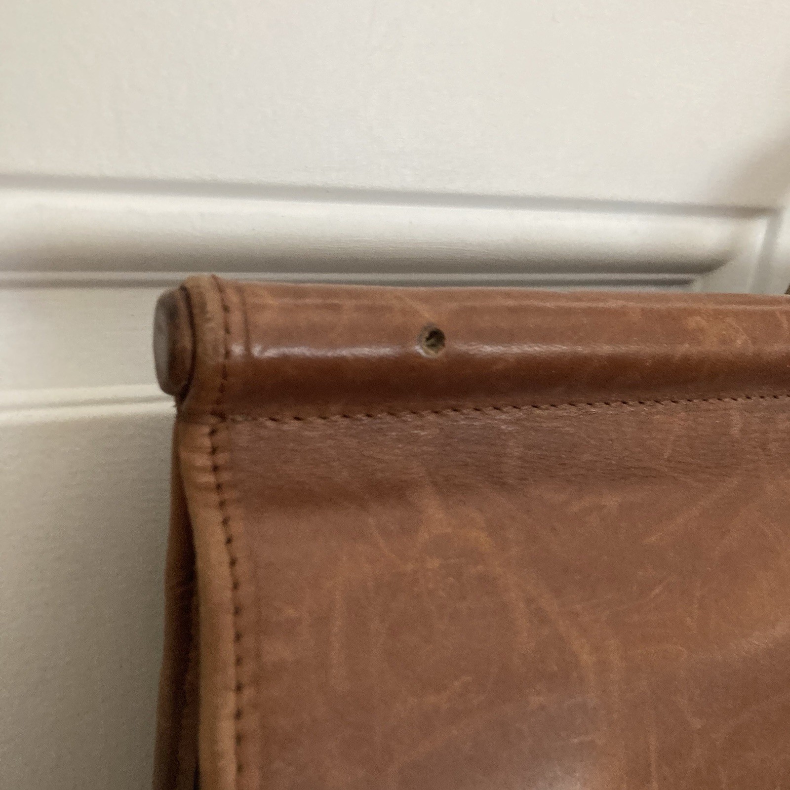 Vtg LL Bean Brown Leather Briefcase Attaché Organizer 17” x 12.5” Business Folio
