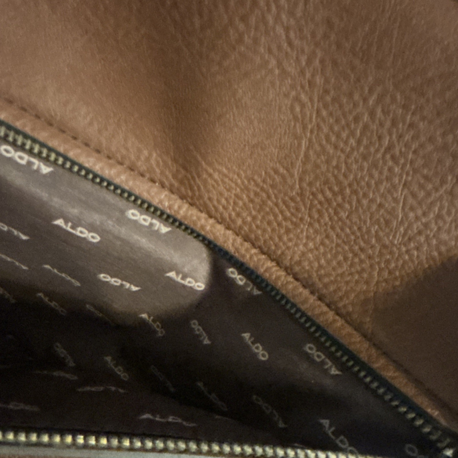 Aldo Brown Messenger Bag for Men Magnetic Zip Adjustable Strap Pockets