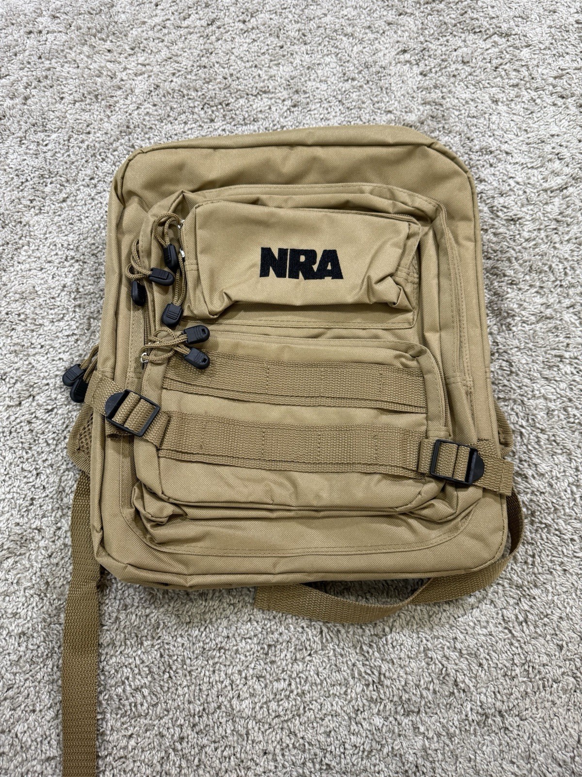 NRA Tactical Backpack Range Hunting Bag Storage Bag Desert Tan Khaki Military