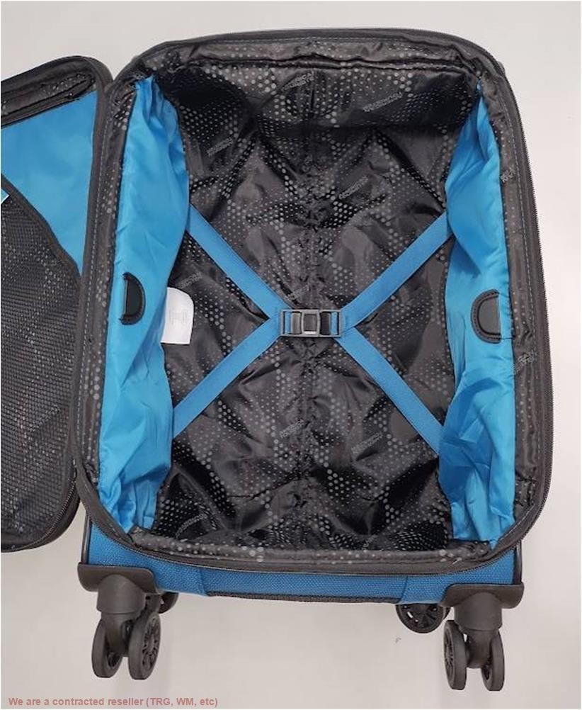 American Tourister Phenom 20″ Softside Spinner Suitcase – Blue SEE DETAILS