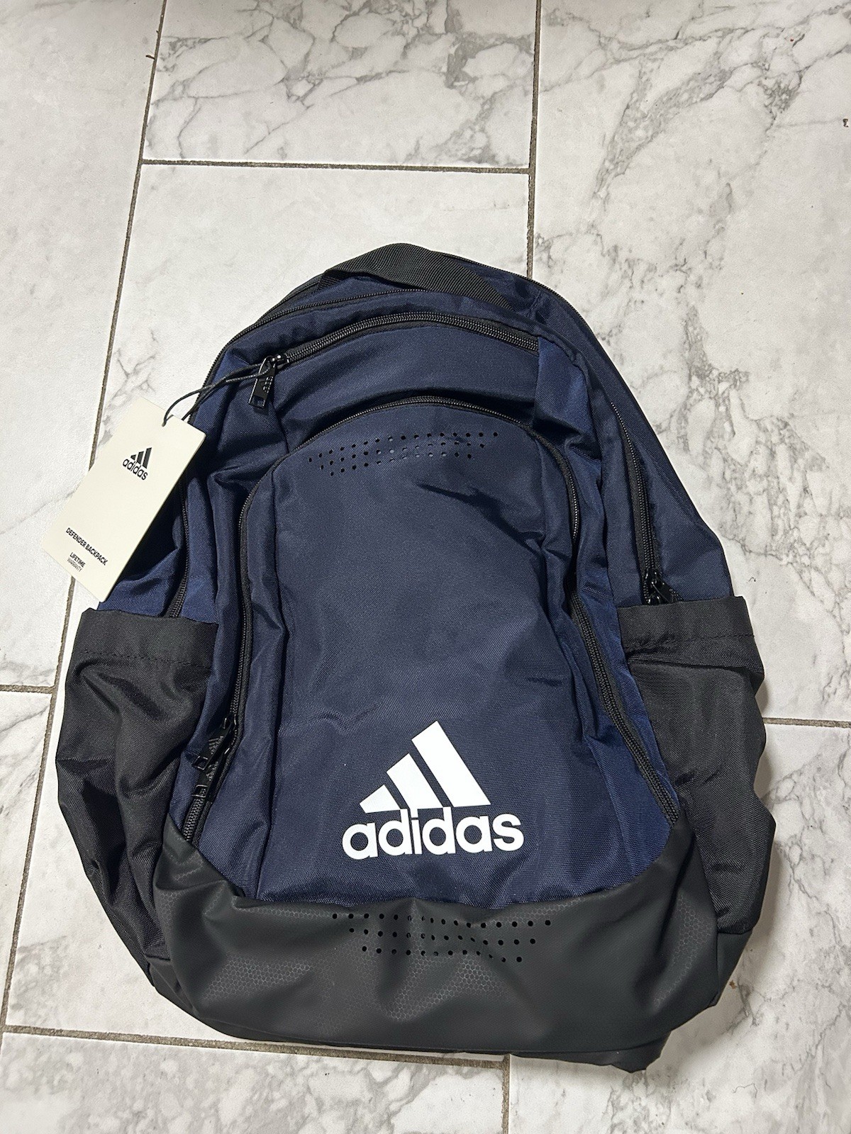 Adidas Defender Backpack Navy Blue 19.5”x11 to 12.5” x 8.5” to 9.25” 33to34L