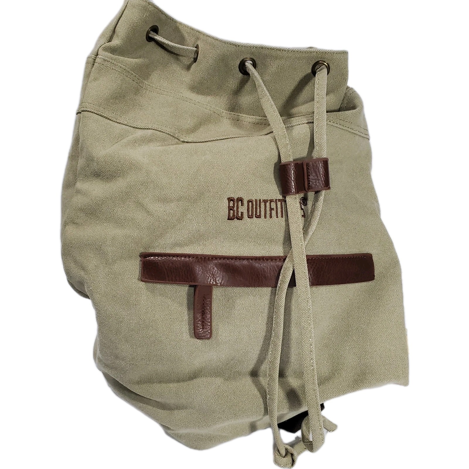 BC Outfitter Bag Backpack Style Greenish Brown Colored Canvas
