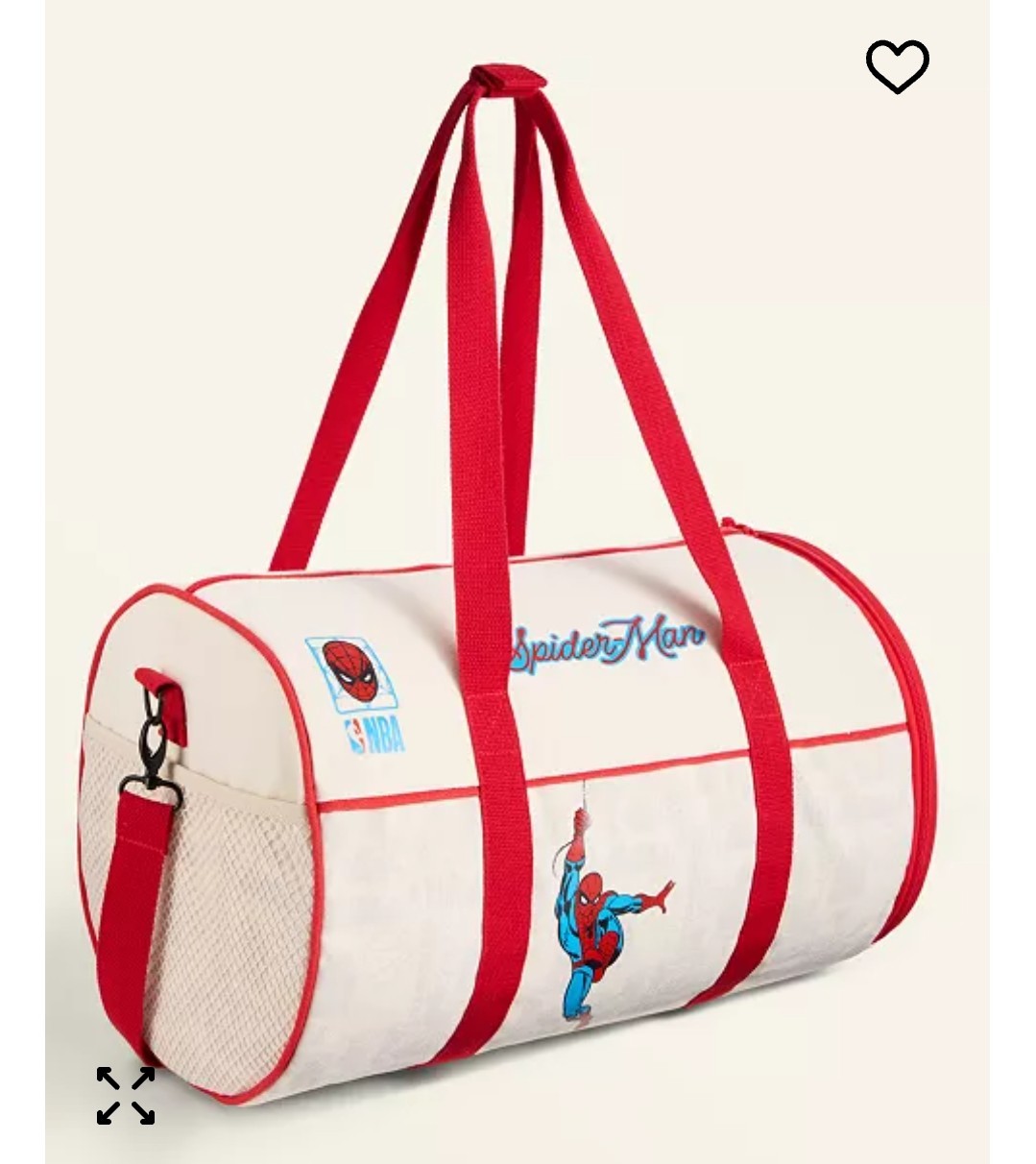 Marvel Spider-Man NBA Crossover Duffel Bag White Red Gym Travel collectors