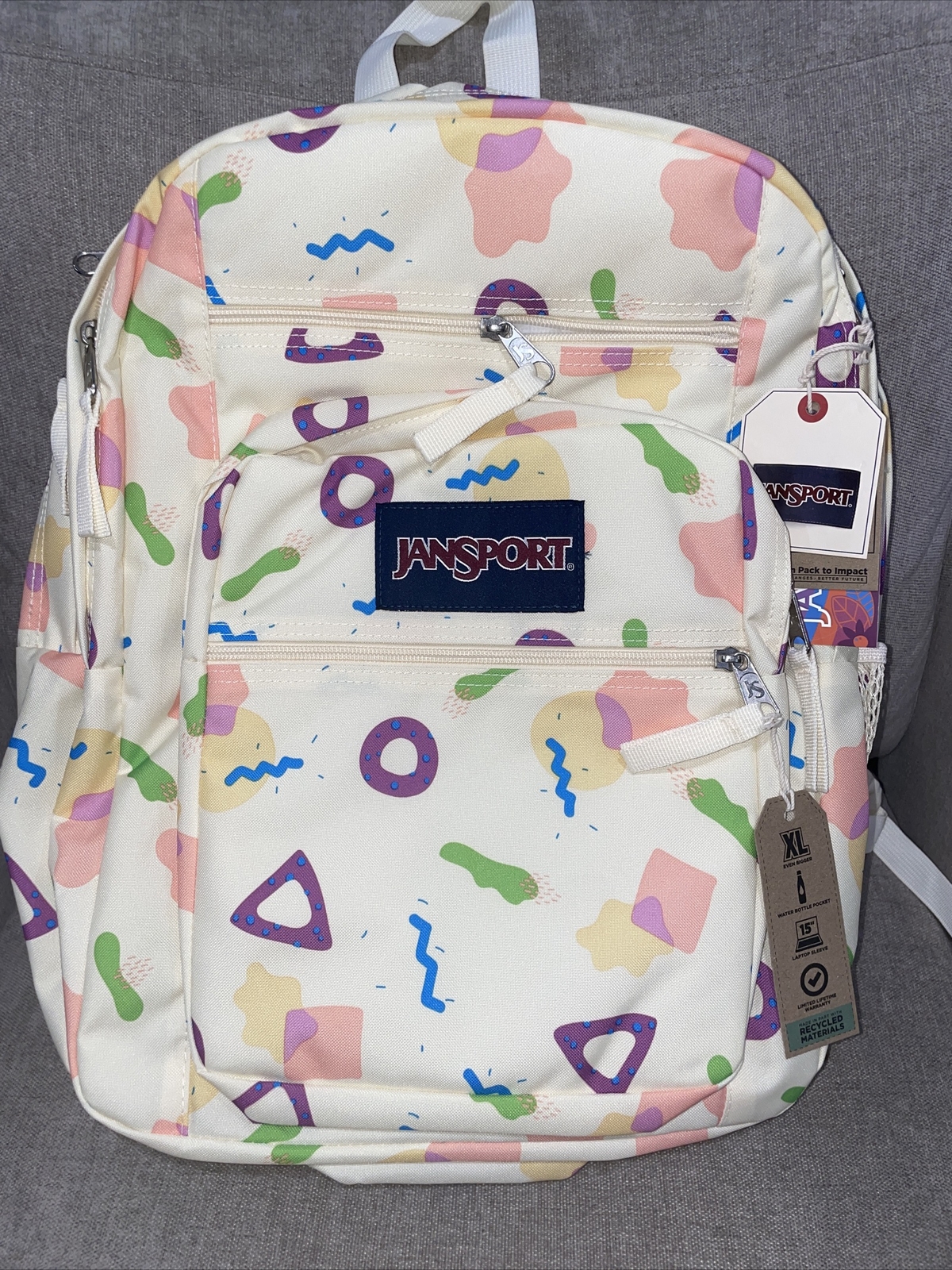 JanSport Big Student Backpack MEMPHIS MOOD 34L 17 x 13 x 7.5 in