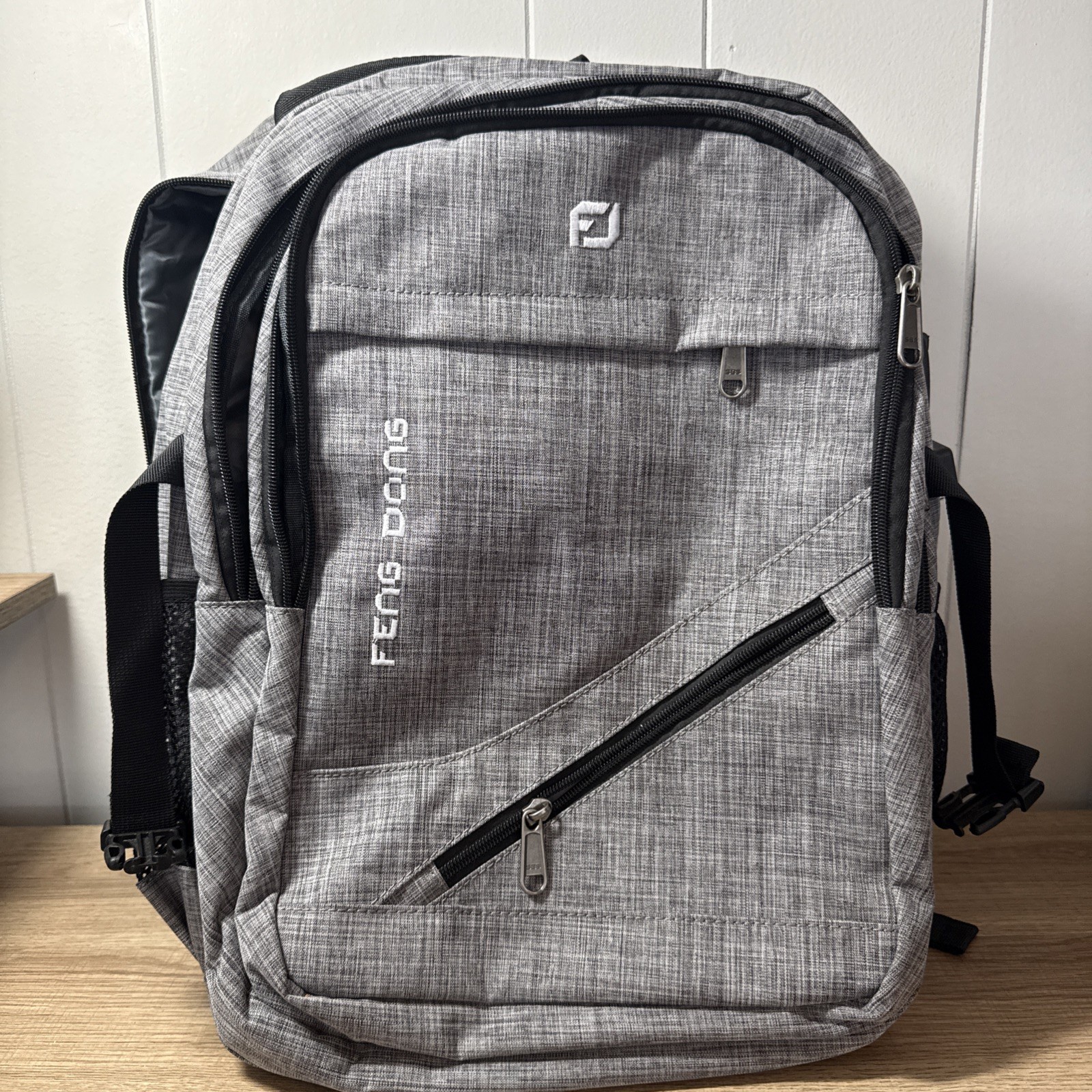 Gray FENGDONG Durable Waterproof Travel Large Laptop Backpack 17.3 inch J5