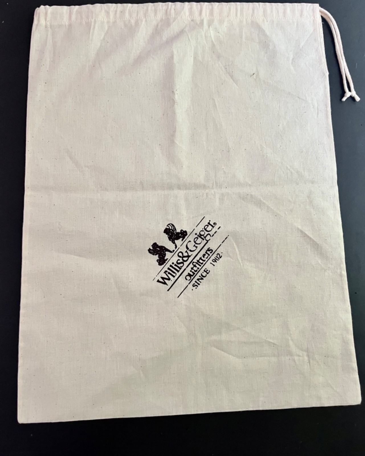 New Willis & Geiger Outfitters Drawstring Dust Bag-18″x 14″