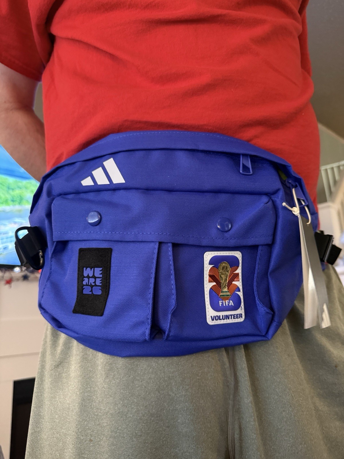 adidas FIFA Volunteer Blue Belt Bag Fanny Pack Adjustable
