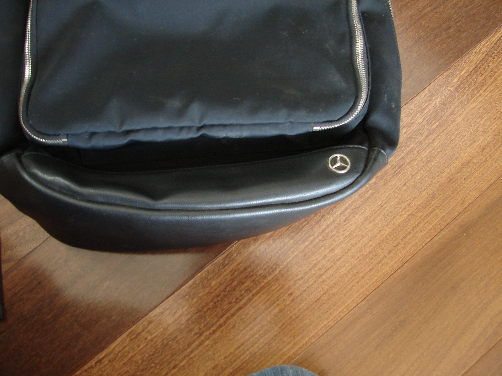 Mercedes Benz Backpack Black Leather Bottom