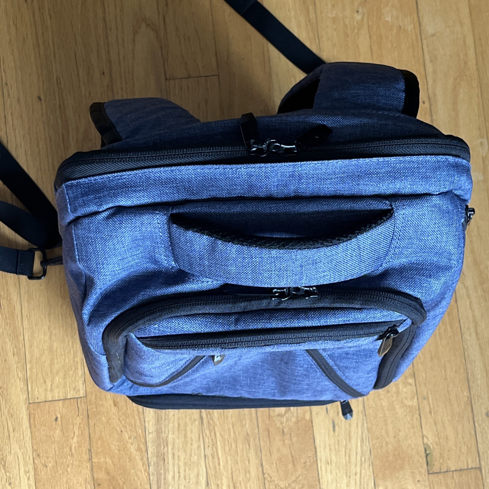 Knack Series 1 Medium Expandable Laptop Travel Backpack Blue Carry On 27L