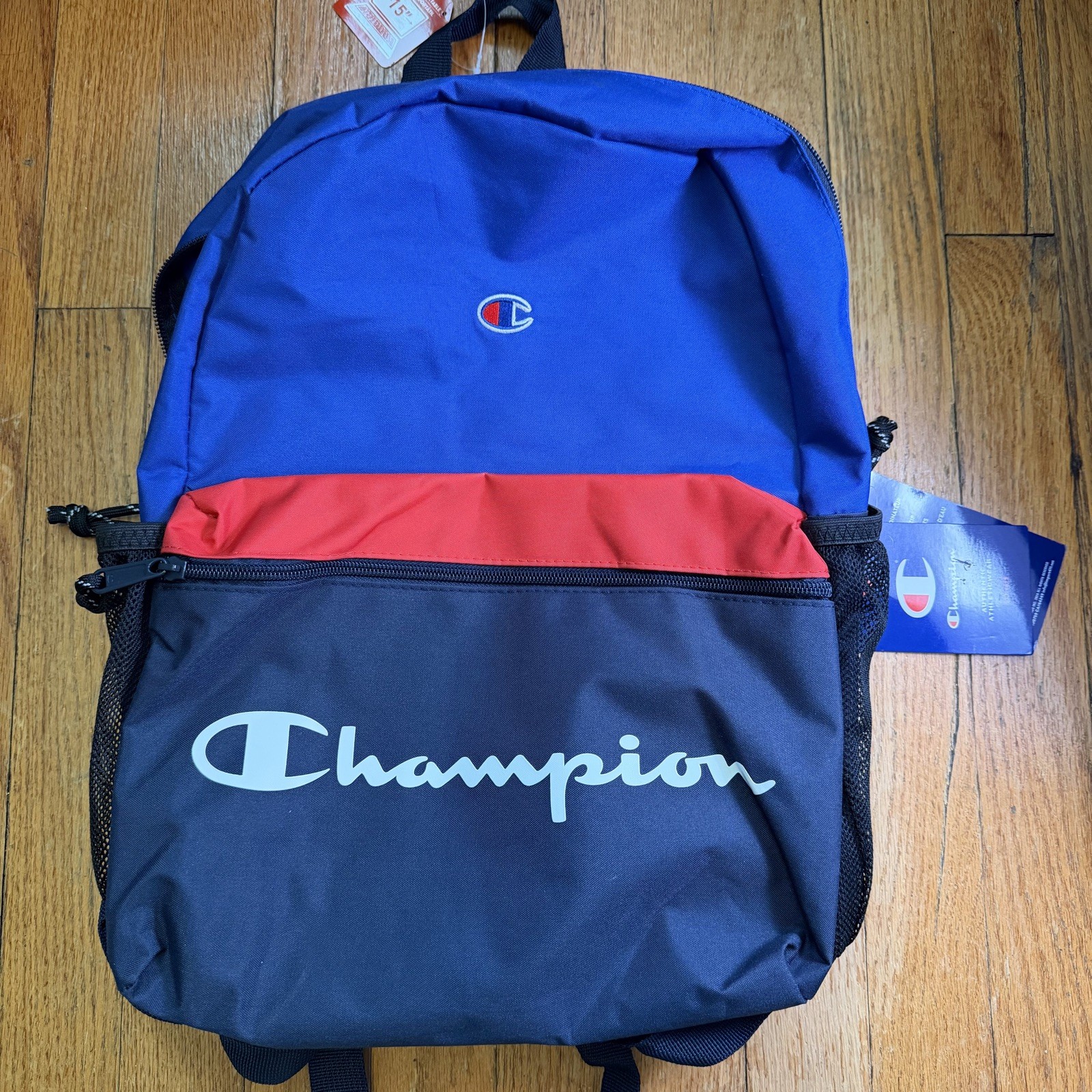 Champion Blue/Navy Blue Backpack with black interior- fits 15″ laptop- NWT