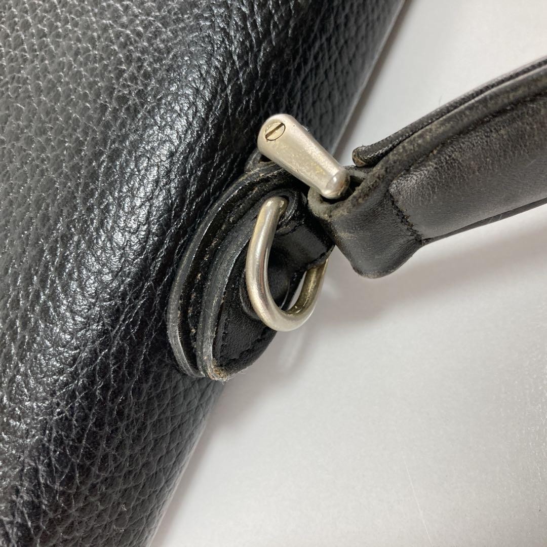 Authentic Vintage Burberry Black Leather Briefcase with Nova Check Interior, Siz