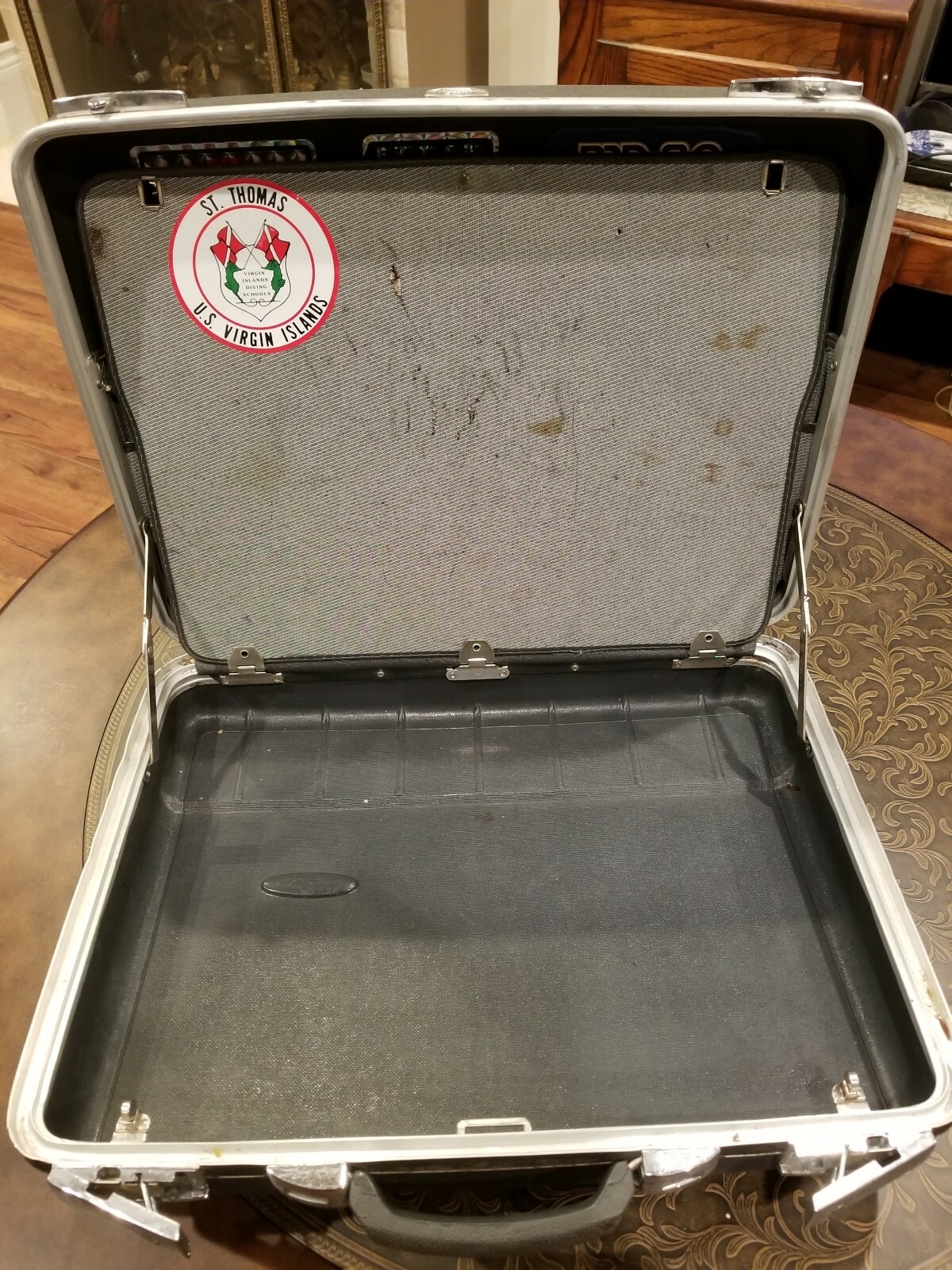 Vintage 1960’s Sears Forecast Hard Shell Attache briefcase with Decals/Stickers