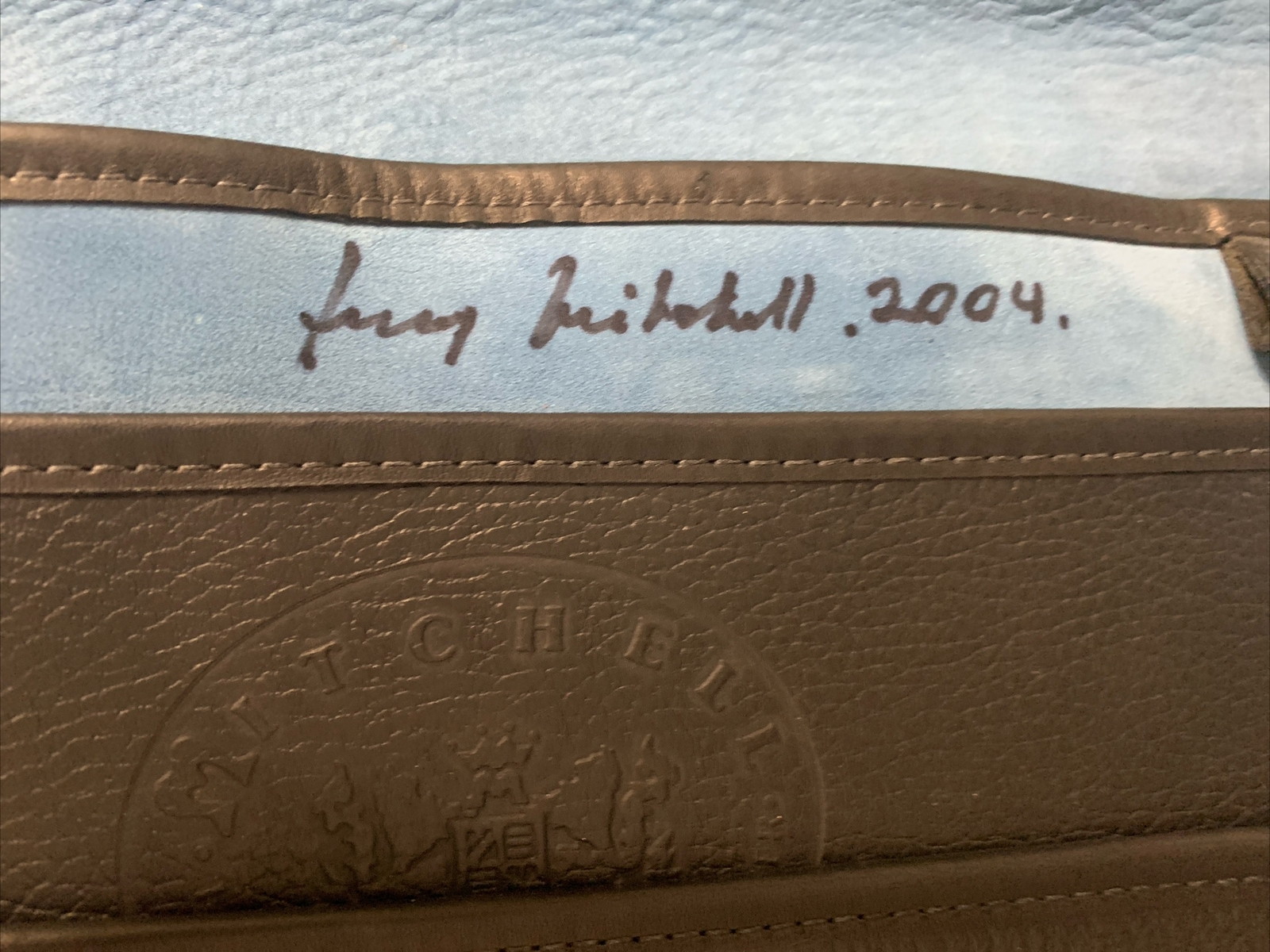 Mitchell USA Black Leather Luxury Messenger Bag And Wallet-2004 -Signed By Jerry