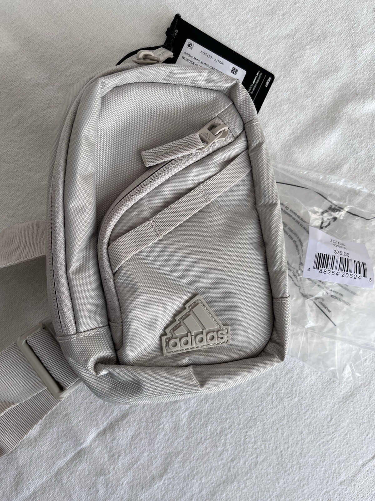 Adidas Crossbody Prime Mini Sling Wonder Aluminum Grey BNWT OSFA JJ778